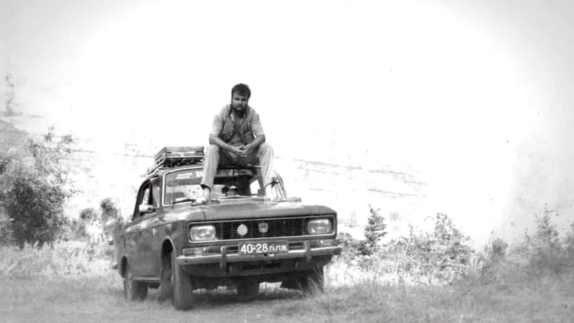 Mano tėtis Gintautas Šlevas, kelionėje link Juodosios jūros, 1990 m.
