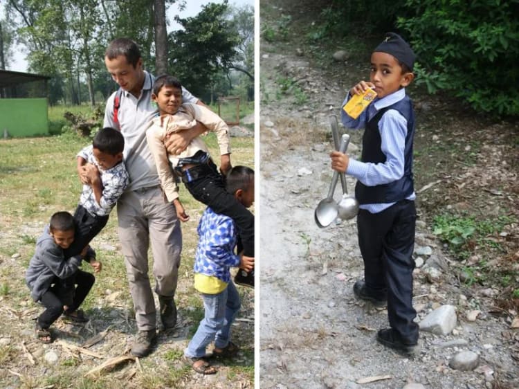 Vaikai Nepalo ir Indijos pasienyje