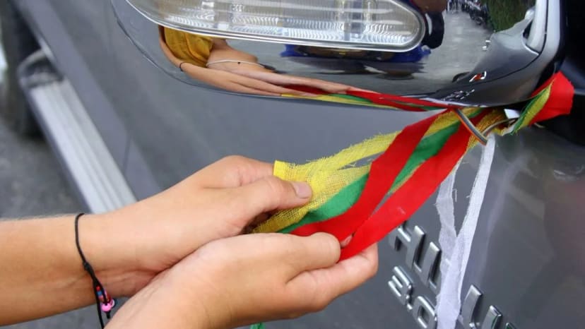 Lietuvos vėliavėlė kelionės kuprinėje