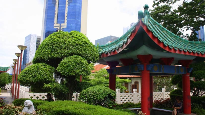 Kiniško stiliaus pavėsinė Singapūre