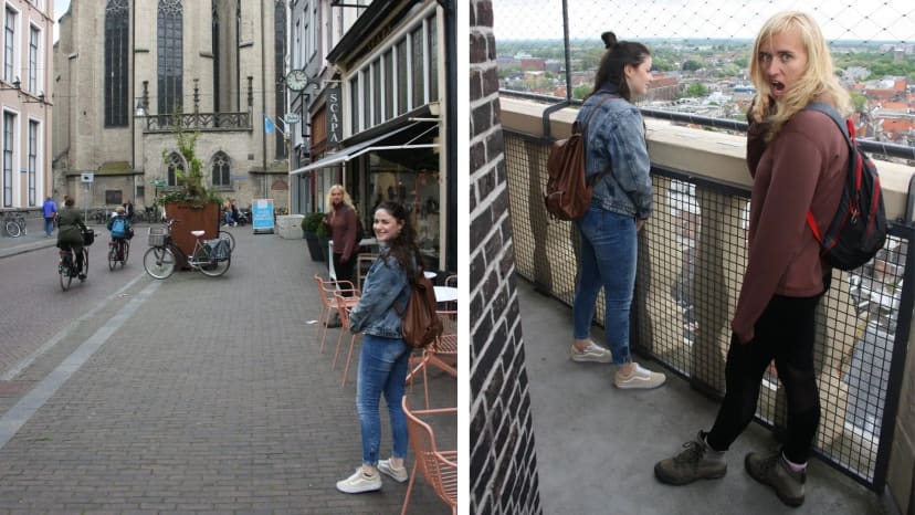 Kamilė su mano pussesere Paulina. Zwolle, Nyderlandai